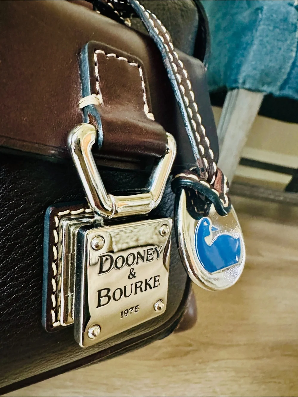 Dooney & Bourke Double Pocket Satchel | Black & Brown Leather